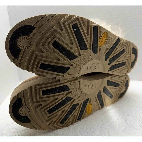 UGG Fluff Punk Womens Ankle Boots Chestnut Suede Toscana Sheepskin Size 8 - Picture 8 of 12